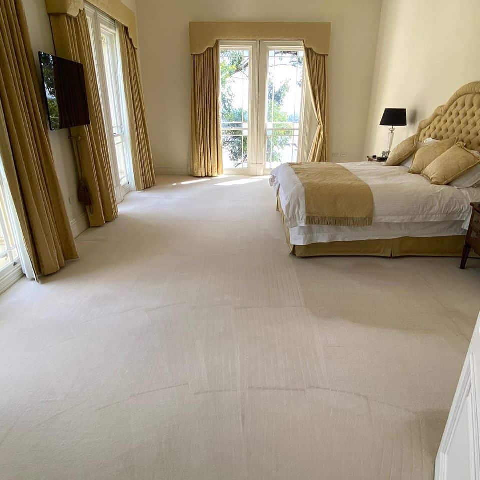 Carpet cleaning bedroom in Adelaide Hills property