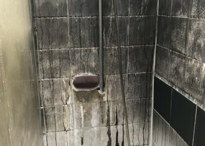 Shower tile cleaning before