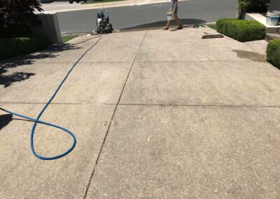 before cleaning a domestic driveway