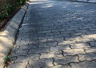 before cleaning crinkle pavers