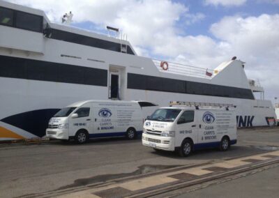 cleaning a cruise ship or ferry