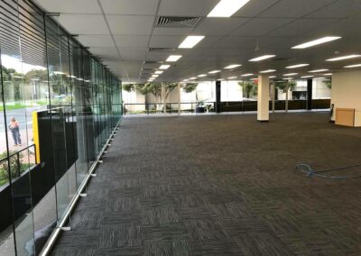 commercial cleaning job, large open space