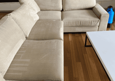 upholstery cleaning on couch after