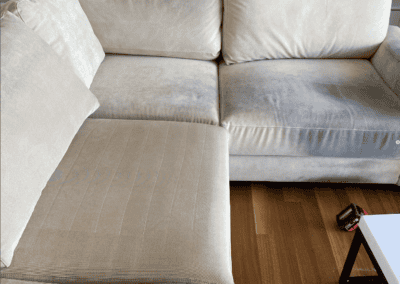 upholstery cleaning a couch before